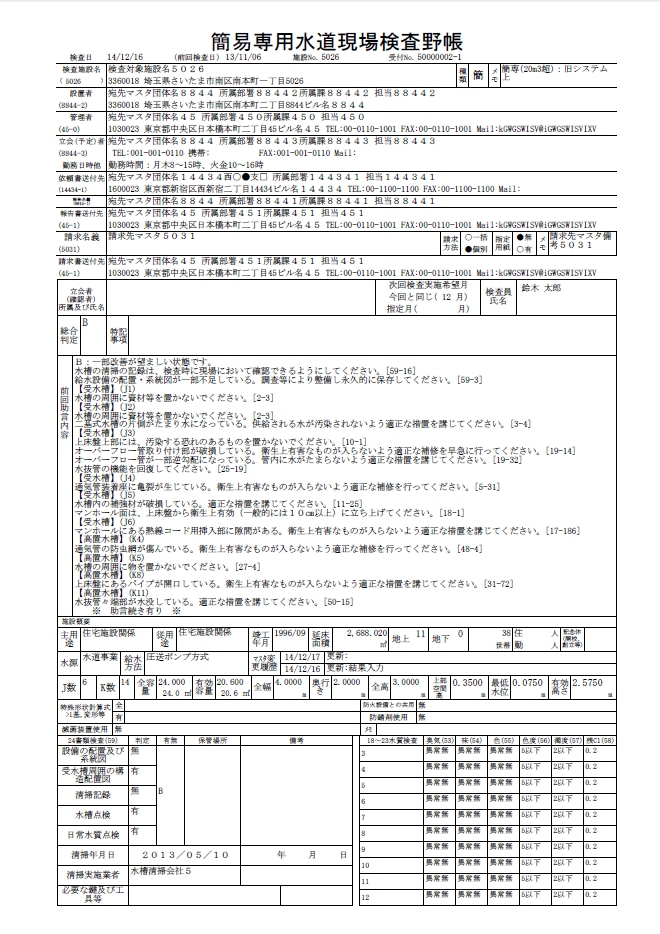 検査野帳